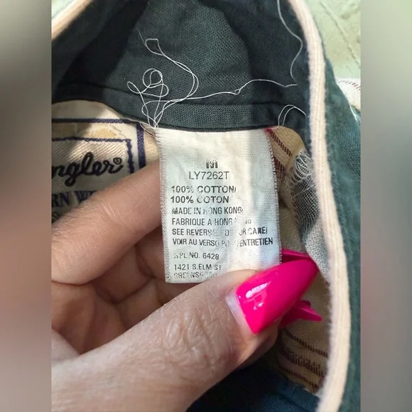 Western Style Ladies fitted Shirt Vintage 80's Wrangler Western Wear M - Picture 8 of 8